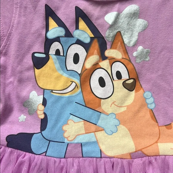 Disney Bluey & Bingo Purple Girls Casual Sparkle Dress Size 6 - Picture 2 of 10